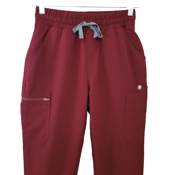 Figs Yola High-Waisted Pant Womens Size XS Petite Burgundy NWT - Picture 5 of 7